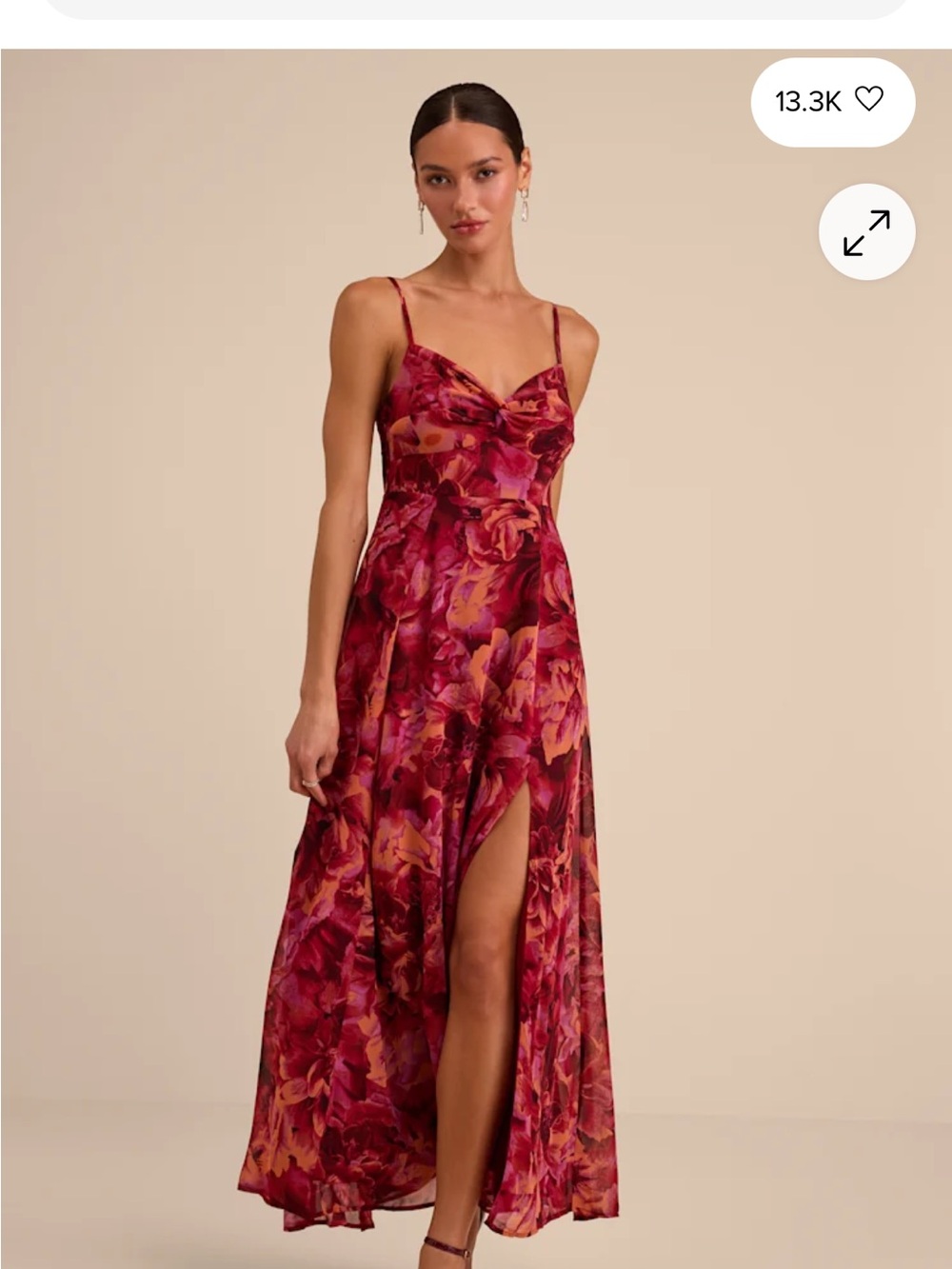 Lulus Burgundy Floral Maxi Dress